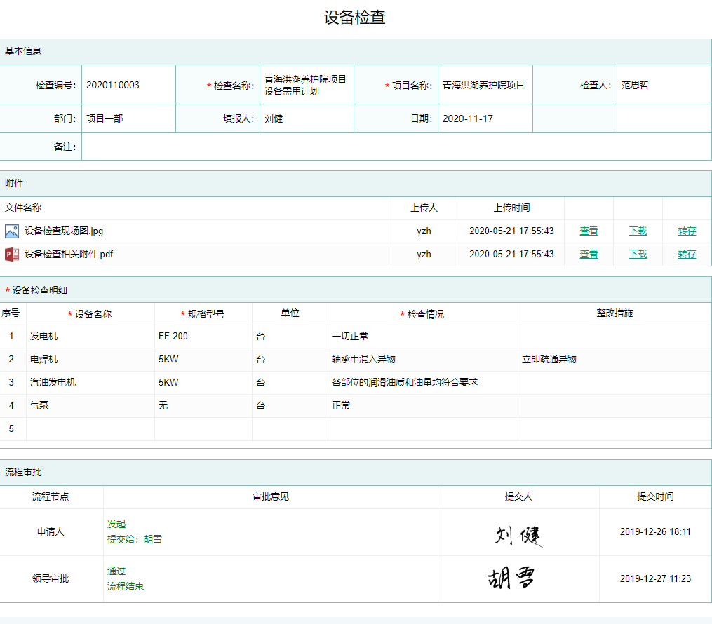 设备检查
