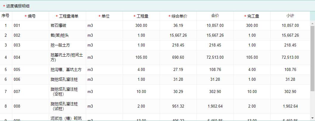 进度填报明细