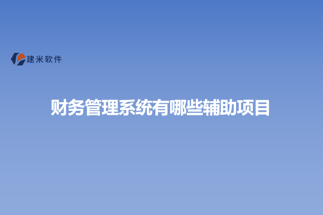 财务管理系统有哪些辅助项目