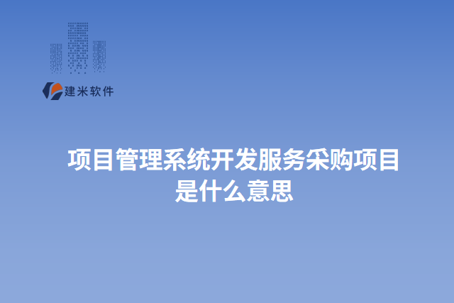 项目管理系统开发服务采购项目是什么意思
