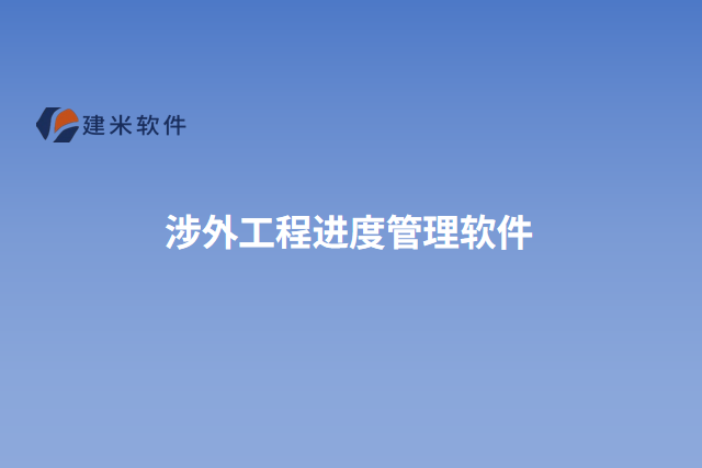 涉外工程进度管理软件