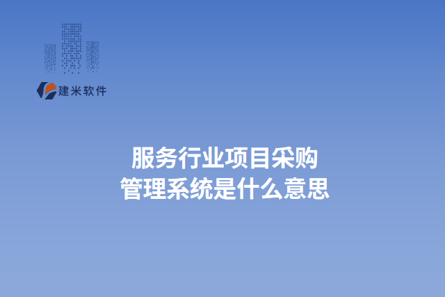 服务行业项目采购 管理系统是什么意思