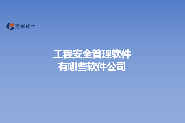 工程安全管理软件有哪些软件公司
