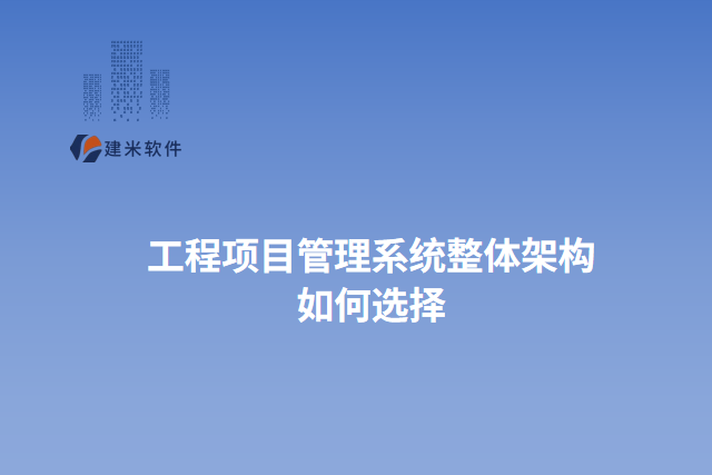 工程项目管理系统整体架构如何选择