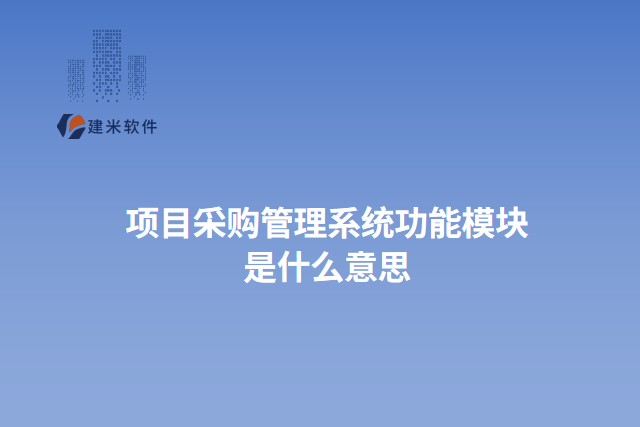 项目采购管理系统功能模块 是什么意思
