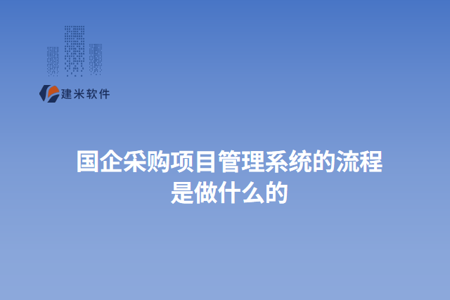 国企采购项目管理系统的流程是做什么的