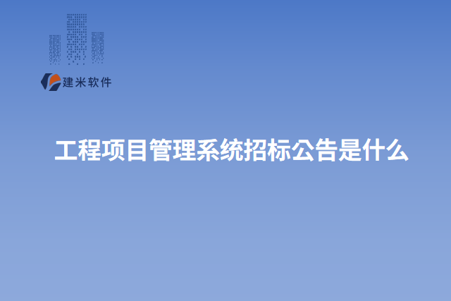 工程项目管理系统招标公告