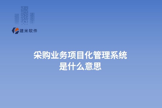 采购业务项目化管理系统 是什么意思