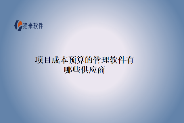 项目成本预算的管理软件有哪些供应商