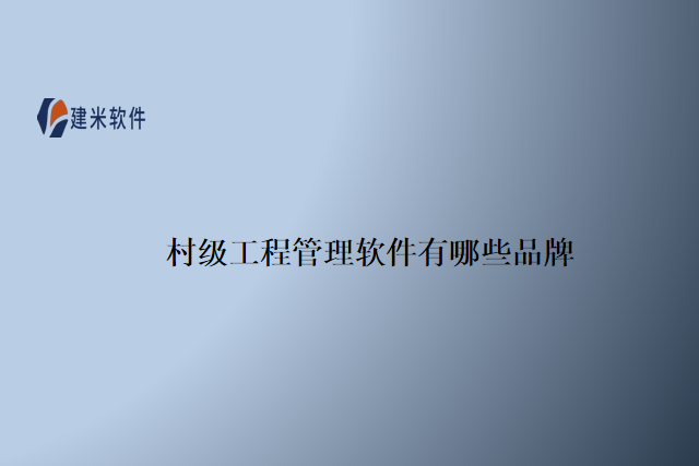 村级工程管理软件有哪些品牌