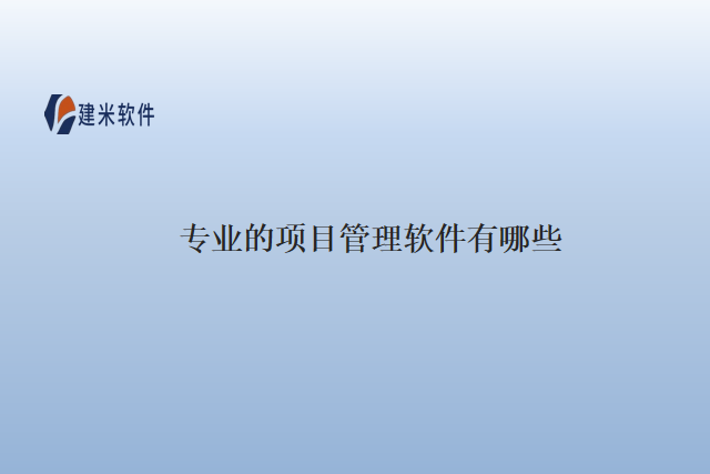 专业的项目管理软件有哪些