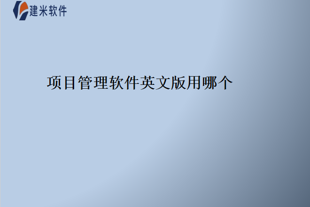 项目管理软件英文版用哪个