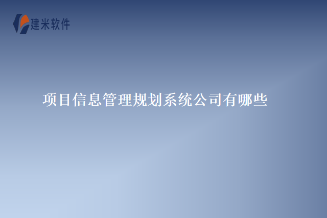 项目信息管理规划系统公司有哪些