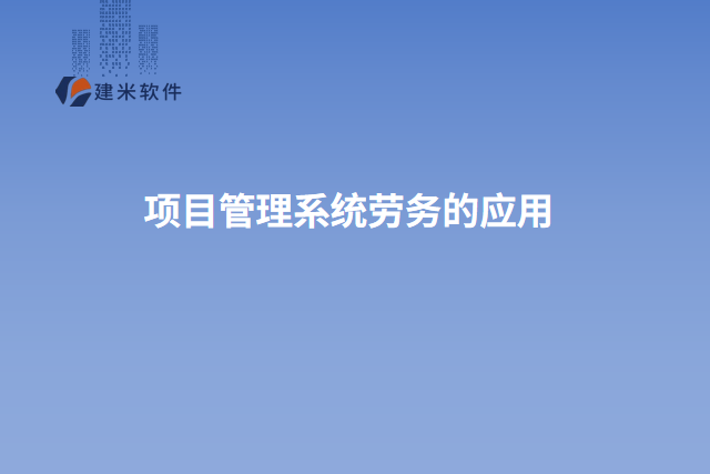 项目管理系统劳务的应用