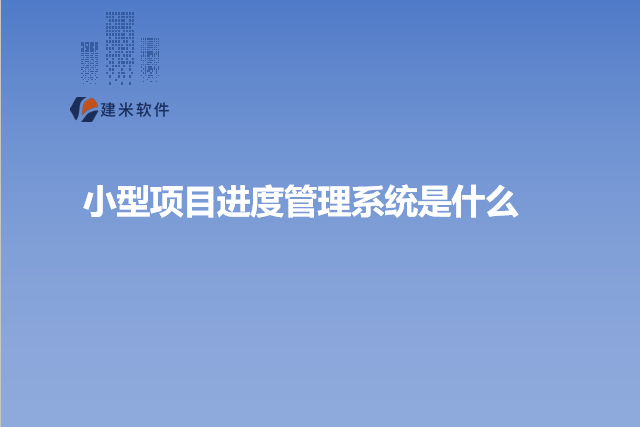 小型项目进度管理系统是什么
