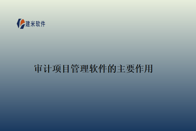 审计项目管理软件的主要作用