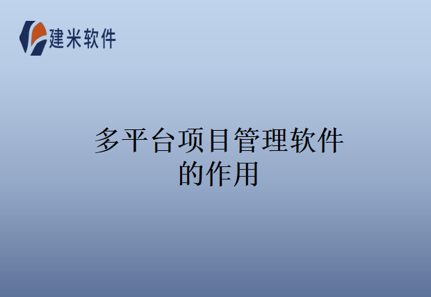 多平台项目管理软件的作用