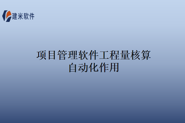 项目管理软件工程量核算自动化作用