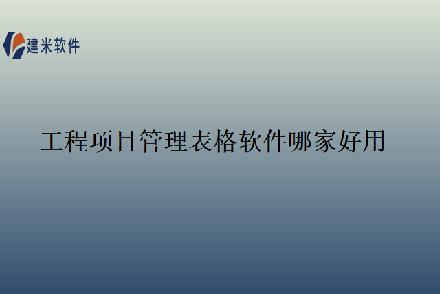 工程项目管理表格软件哪家好用