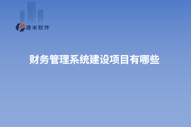 财务管理系统建设项目有哪些