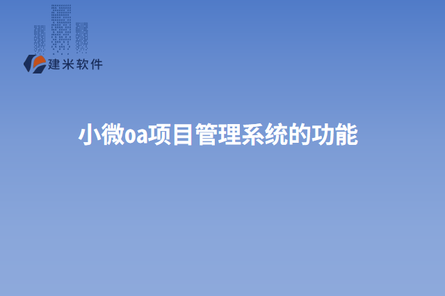 小微oa项目管理系统的功能
