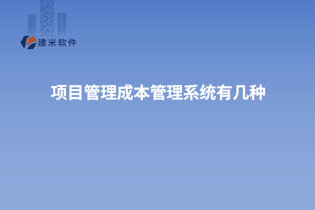 项目管理成本管理系统有几种