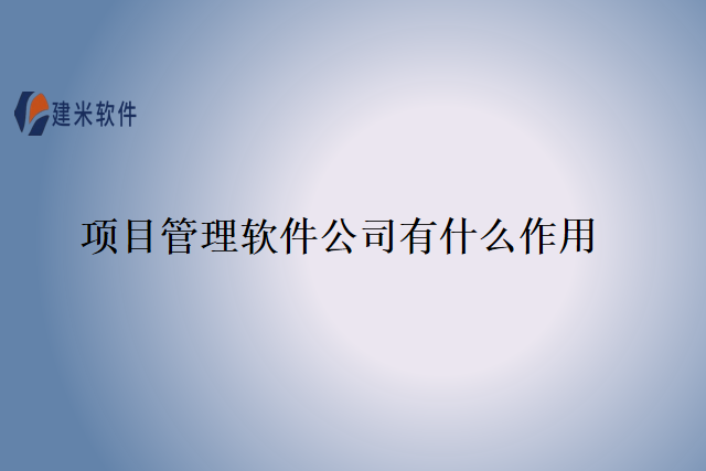 项目管理软件公司有什么作用