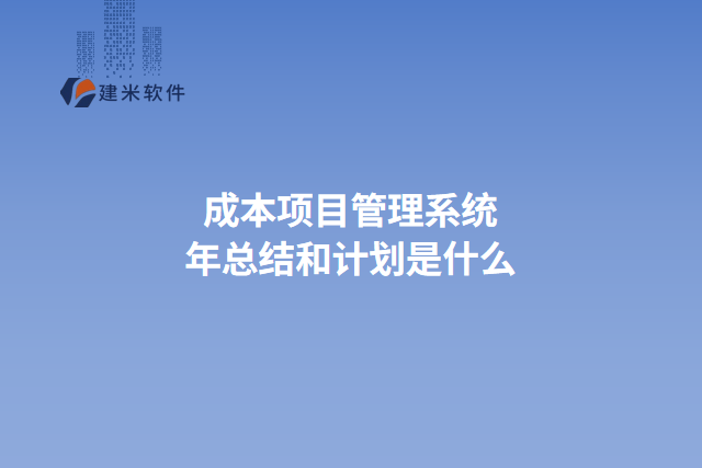 成本项目管理系统年总结和计划是什么