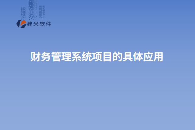 财务管理系统项目的具体应用