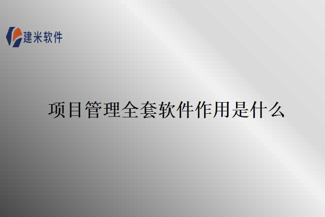 项目管理全套软件作用是什么