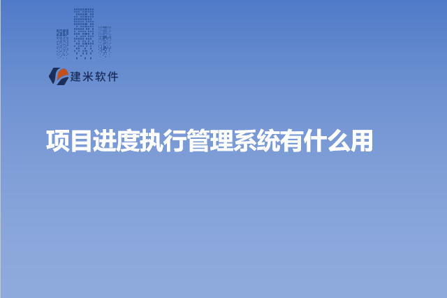 项目进度执行管理系统有什么用