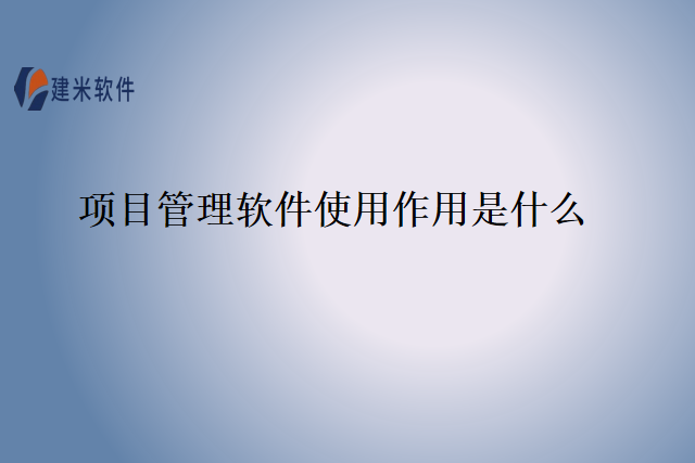 项目管理软件使用作用是什么