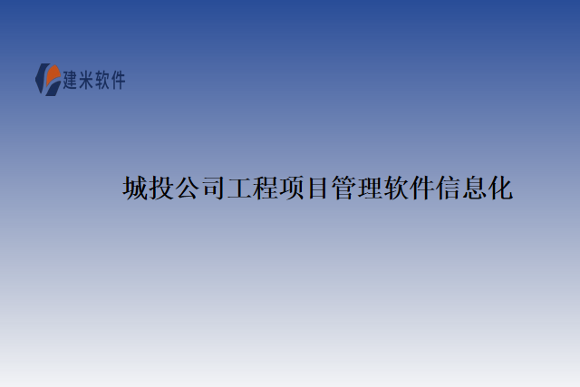城投公司工程项目管理软件信息化有哪些