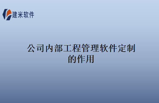 公司内部工程管理软件定制的作用