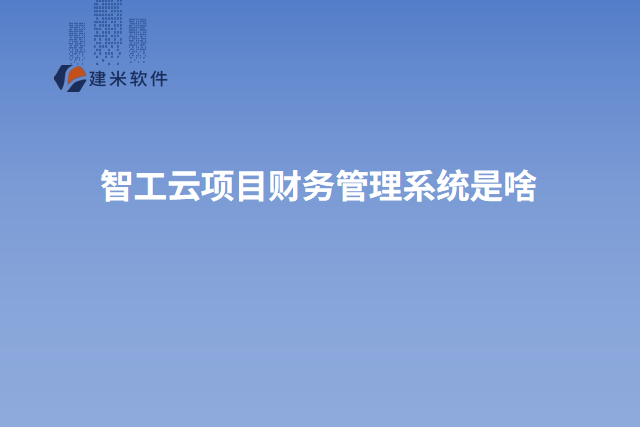智工云项目财务管理系统是啥