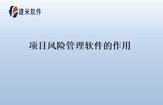 项目风险管理软件的作用
