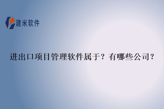 进出口项目管理软件属于？有哪些公司？