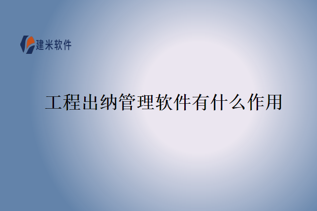 工程出纳管理软件有什么作用
