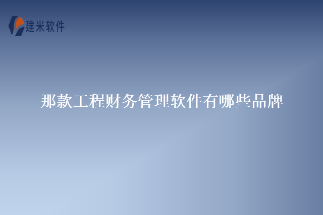 那款工程财务管理软件有哪些品牌