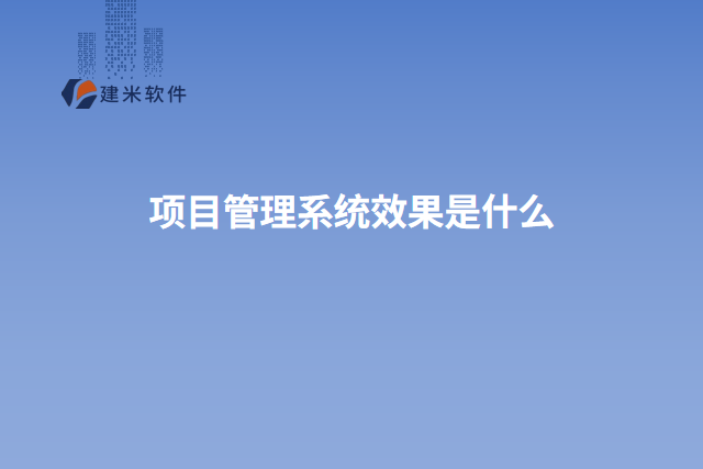 项目管理系统效果是什么
