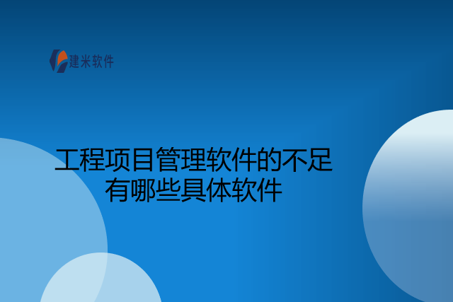 工程项目管理软件的不足有哪些具体软件