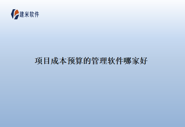 项目成本预算的管理软件哪家好