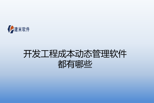 开发工程成本动态管理软件都有哪些
