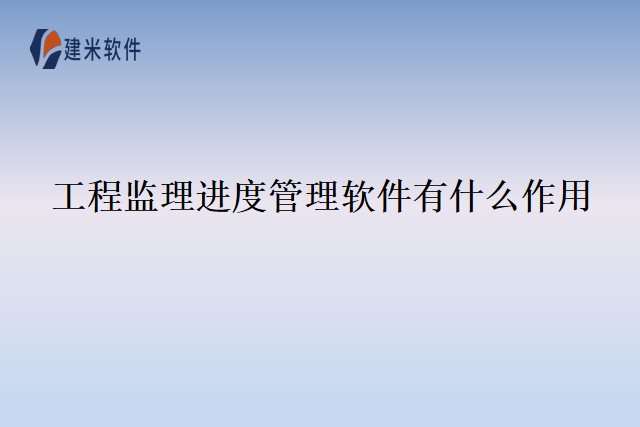 工程监理进度管理软件有什么作用