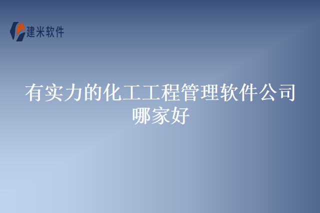 有实力的化工工程管理软件公司哪家好
