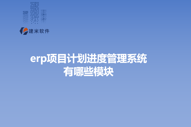 erp项目计划进度管理系统有哪些模块