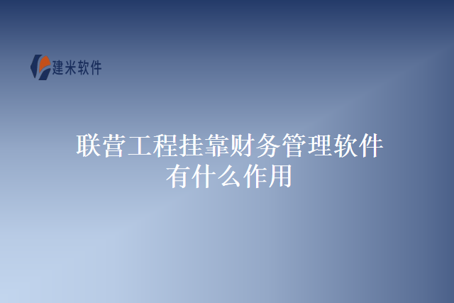 联营工程挂靠财务管理软件有什么作用