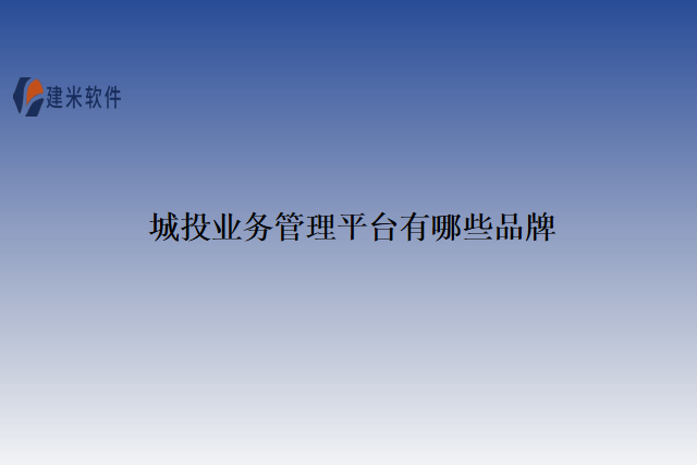 城投业务管理平台有哪些品牌