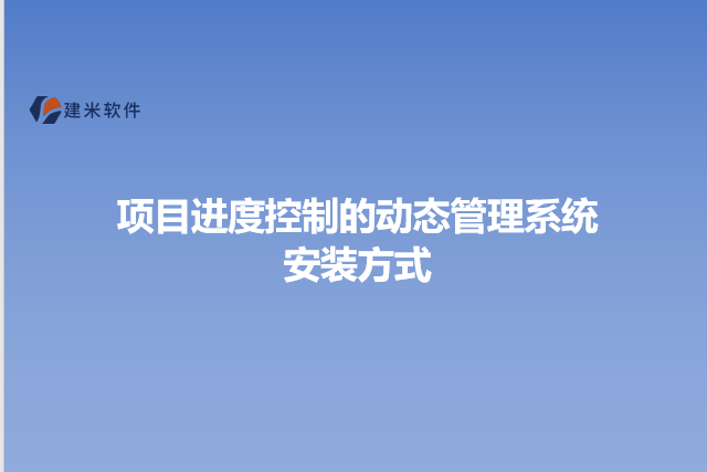 项目进度控制的动态管理系统安装方式