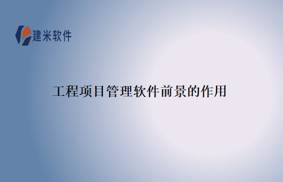 工程项目管理软件前景的作用